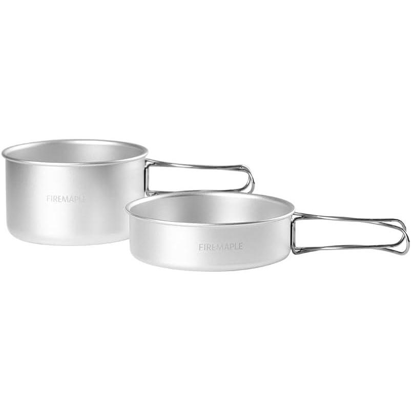 imageFireMaple Frost MINI Ultralight Camping Cookware Set Compact Aluminum Pot and Frypan for Backpacking and Hiking Lightweight Nesting Design Gas Canister Compatible