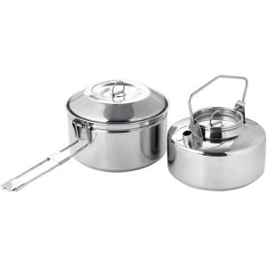 Fire-Maple Antarcti S/S Kettle Pot Set | 18-8 Stainless Steel | all Steel Construction | Ideal for Camping Bushcraft Use | Compact Cookware Set