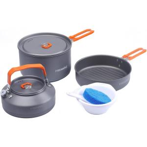 Fire-Maple Feast 4 Piece Camping Cookware Cookware Cookware Kit Outdoor Cookware Set with Pots, Kettle, Saucepans and Spatula for Hiking Fishing Picnic(Feast 2)