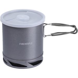 Fire-Maple Hard Anodised Aluminium Camping Pot with Folding Handle for Hiking Picnic with Heat Exchanger Cookware Camping Pans(Grey and White)