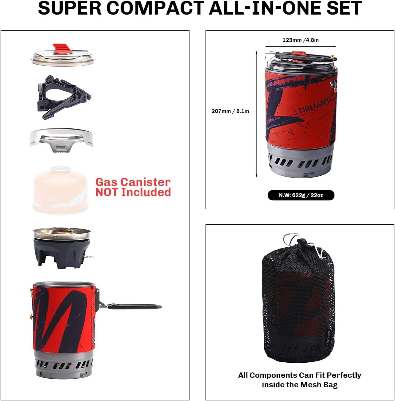 imageFire Maple Polaris Pressure Regulator Cooking System Portable Camping Backpacking Gas Stove with Piezo Ignition POT Support ampamp Stand Compact Gas Stove Burner for Hiking Bushcraft Trekking BlueBlack