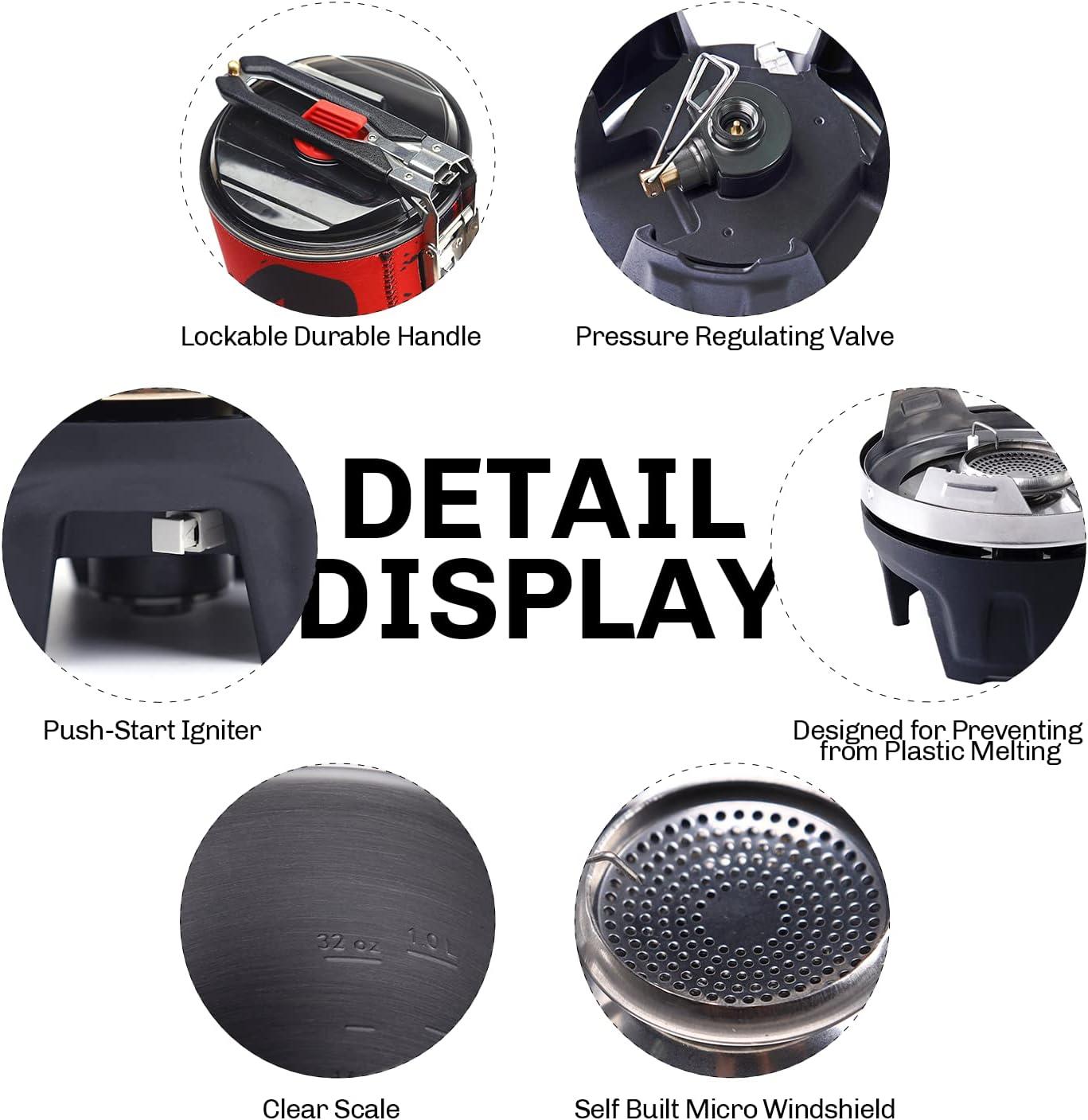 imageFire Maple Polaris Pressure Regulator Cooking System Portable Camping Backpacking Gas Stove with Piezo Ignition POT Support ampamp Stand Compact Gas Stove Burner for Hiking Bushcraft Trekking BlueBlack