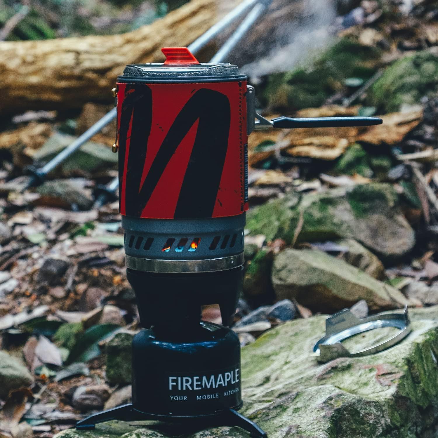 imageFire Maple Polaris Pressure Regulator Cooking System Portable Camping Backpacking Gas Stove with Piezo Ignition POT Support ampamp Stand Compact Gas Stove Burner for Hiking Bushcraft Trekking BlueBlack