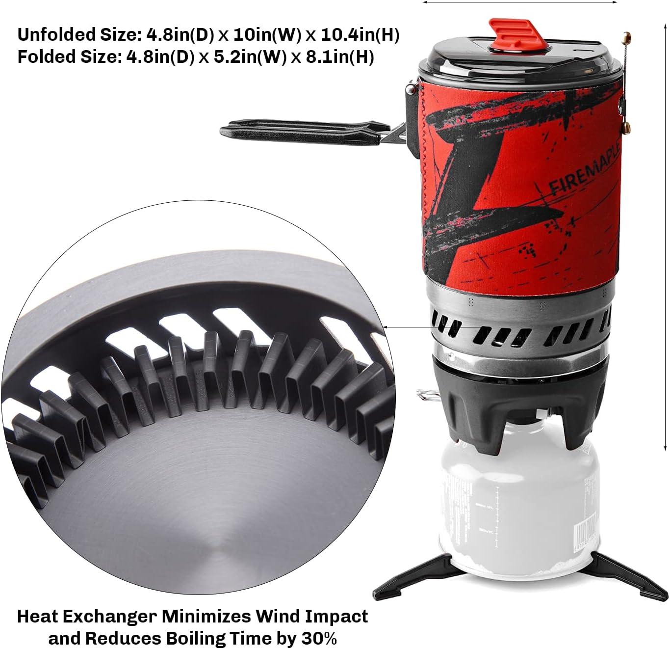 imageFire Maple Polaris Pressure Regulator Cooking System Portable Camping Backpacking Gas Stove with Piezo Ignition POT Support ampamp Stand Compact Gas Stove Burner for Hiking Bushcraft Trekking BlueBlack