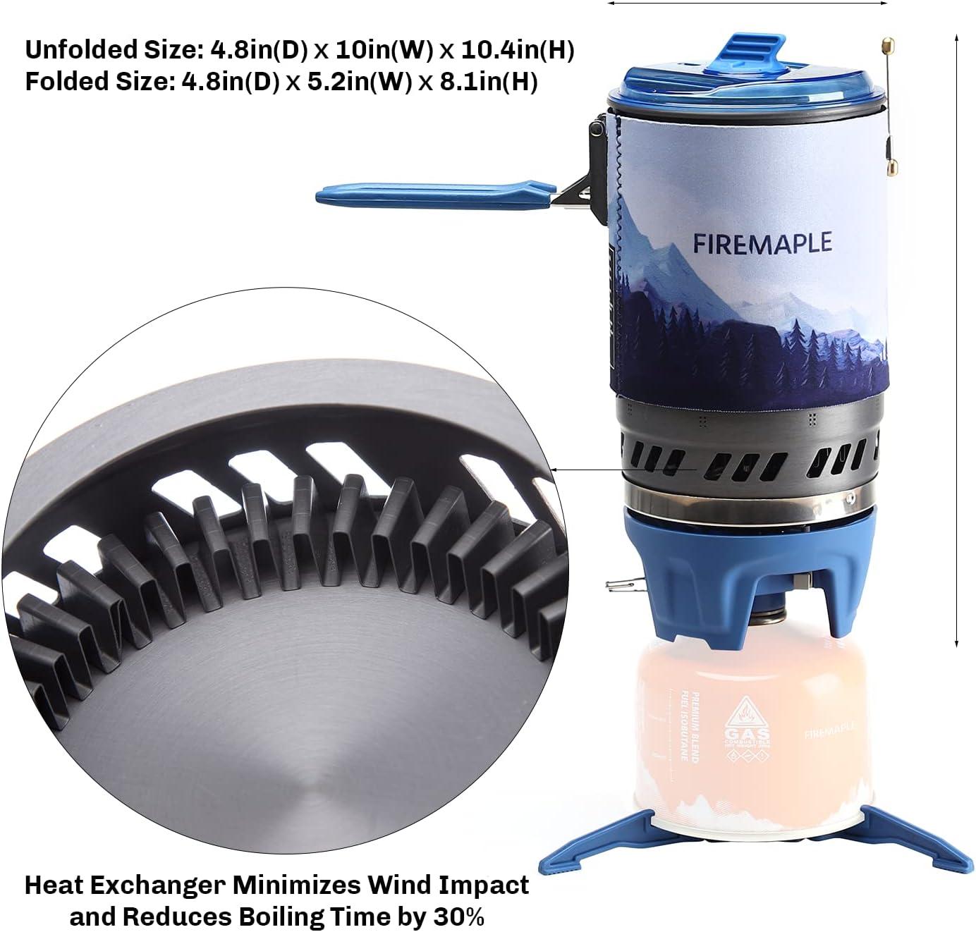 imageFire Maple Polaris Pressure Regulator Cooking System Portable Camping Backpacking Gas Stove with Piezo Ignition POT Support ampamp Stand Compact Gas Stove Burner for Hiking Bushcraft Trekking BlueBlue