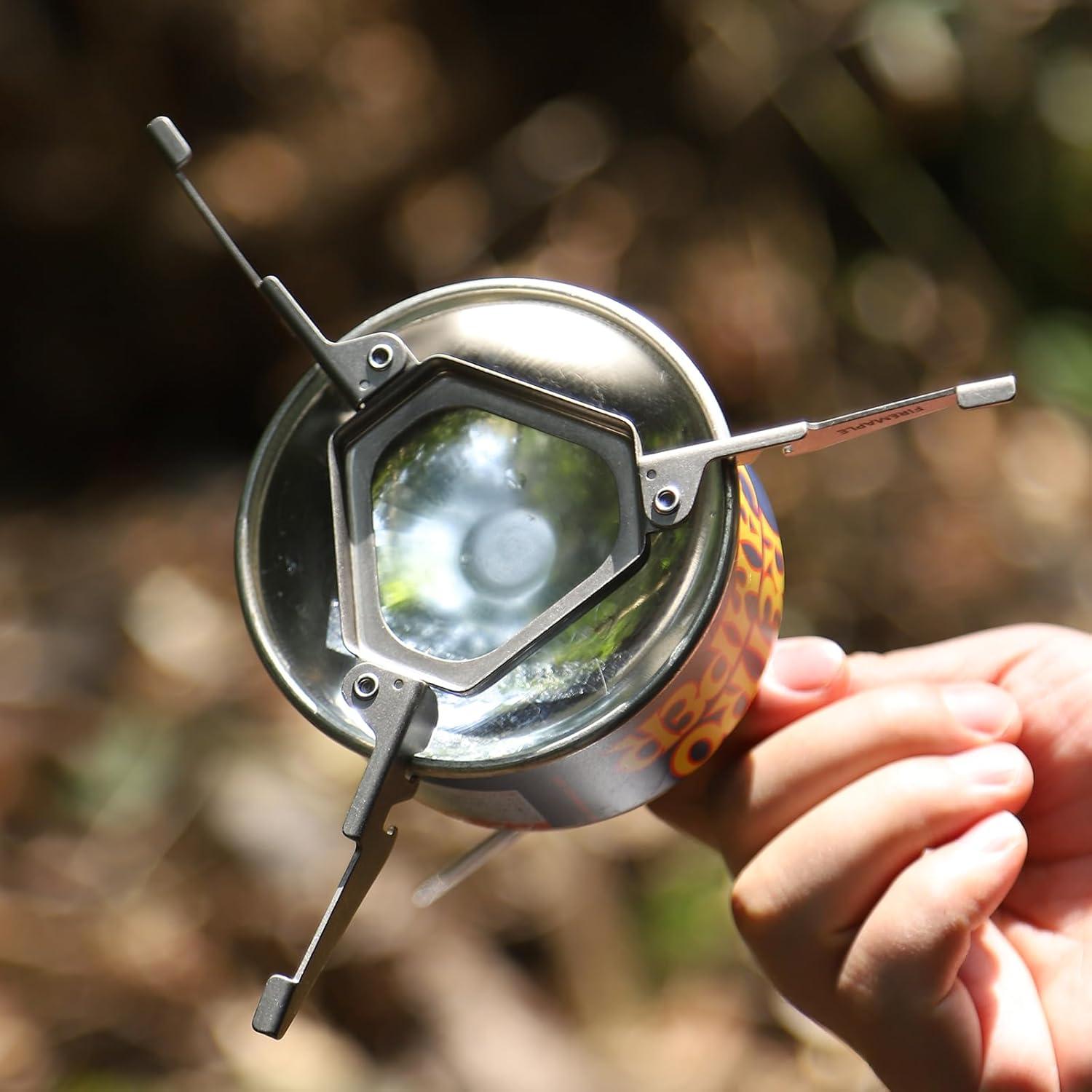 imageFireMaple ASH Gas Canister Stand Lightweight Titanium Stabilizer for Camping Stove Outdoor Cooking Universal Fit Portable ampamp Compact