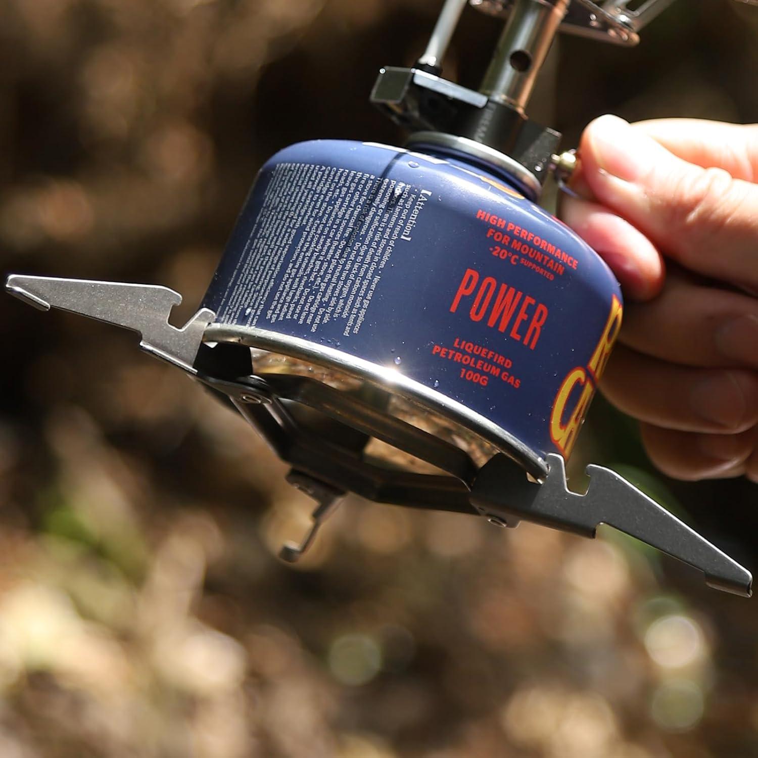 imageFireMaple ASH Gas Canister Stand Lightweight Titanium Stabilizer for Camping Stove Outdoor Cooking Universal Fit Portable ampamp Compact