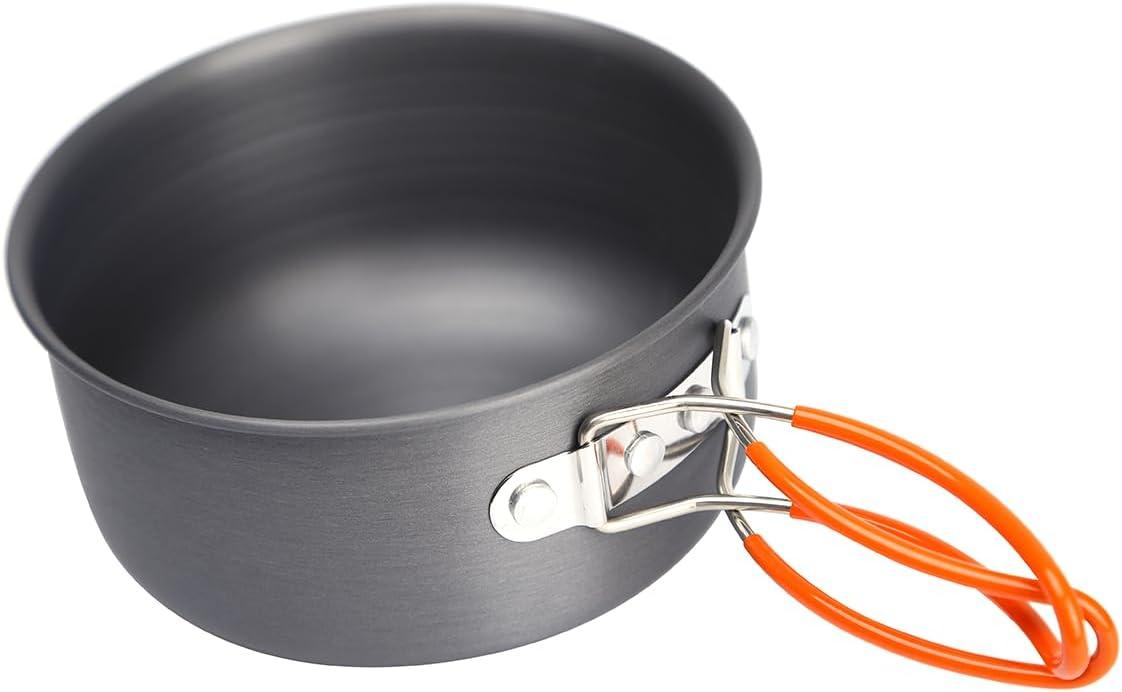 imageFireMaple FMC207 Compact Cooking Set 600ml Aluminum Pot with Lid 2100W Mini Gas Stove ampamp Windshield UltraLight 348g for Backpacking and Camping