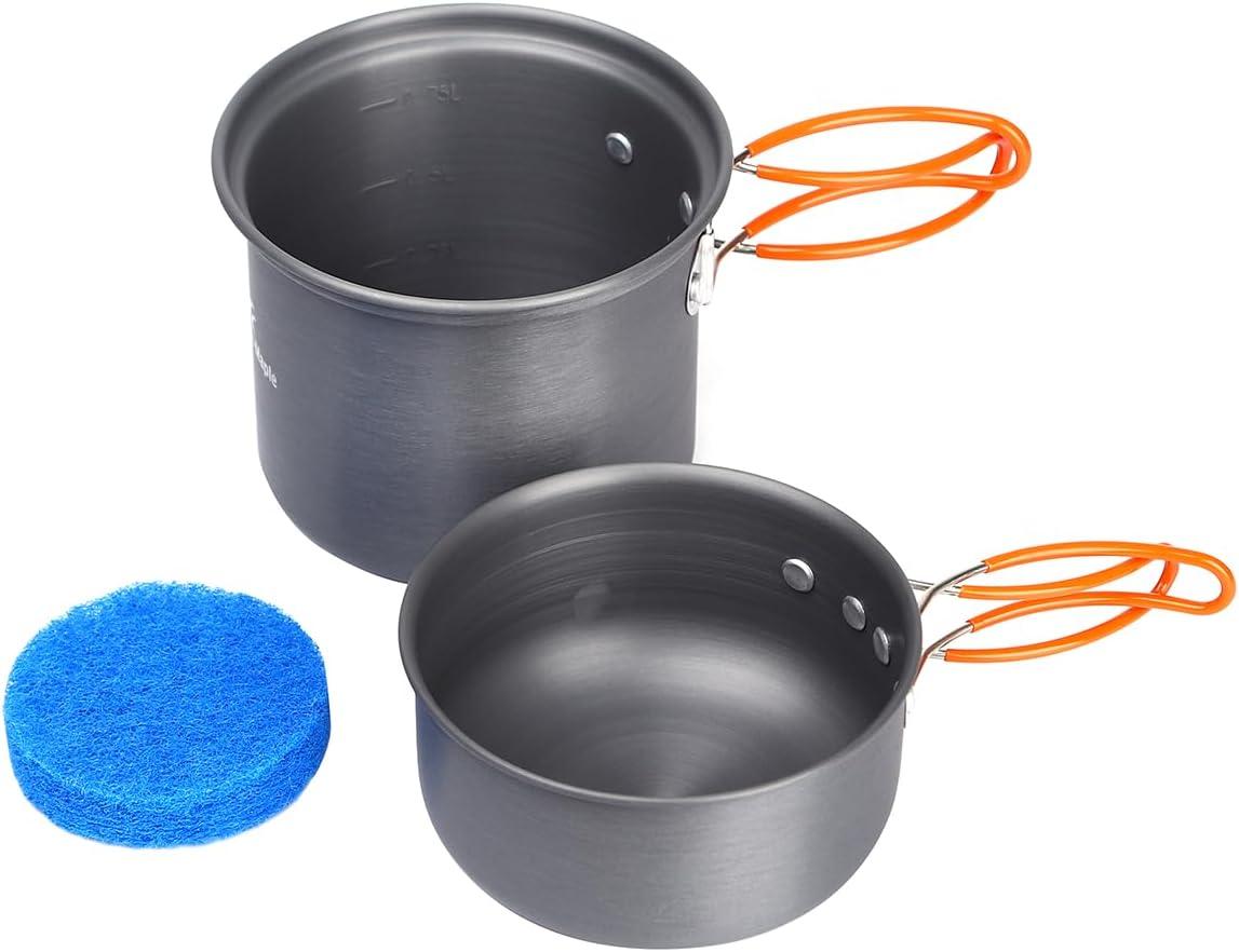 imageFireMaple FMC207 Compact Cooking Set 600ml Aluminum Pot with Lid 2100W Mini Gas Stove ampamp Windshield UltraLight 348g for Backpacking and Camping