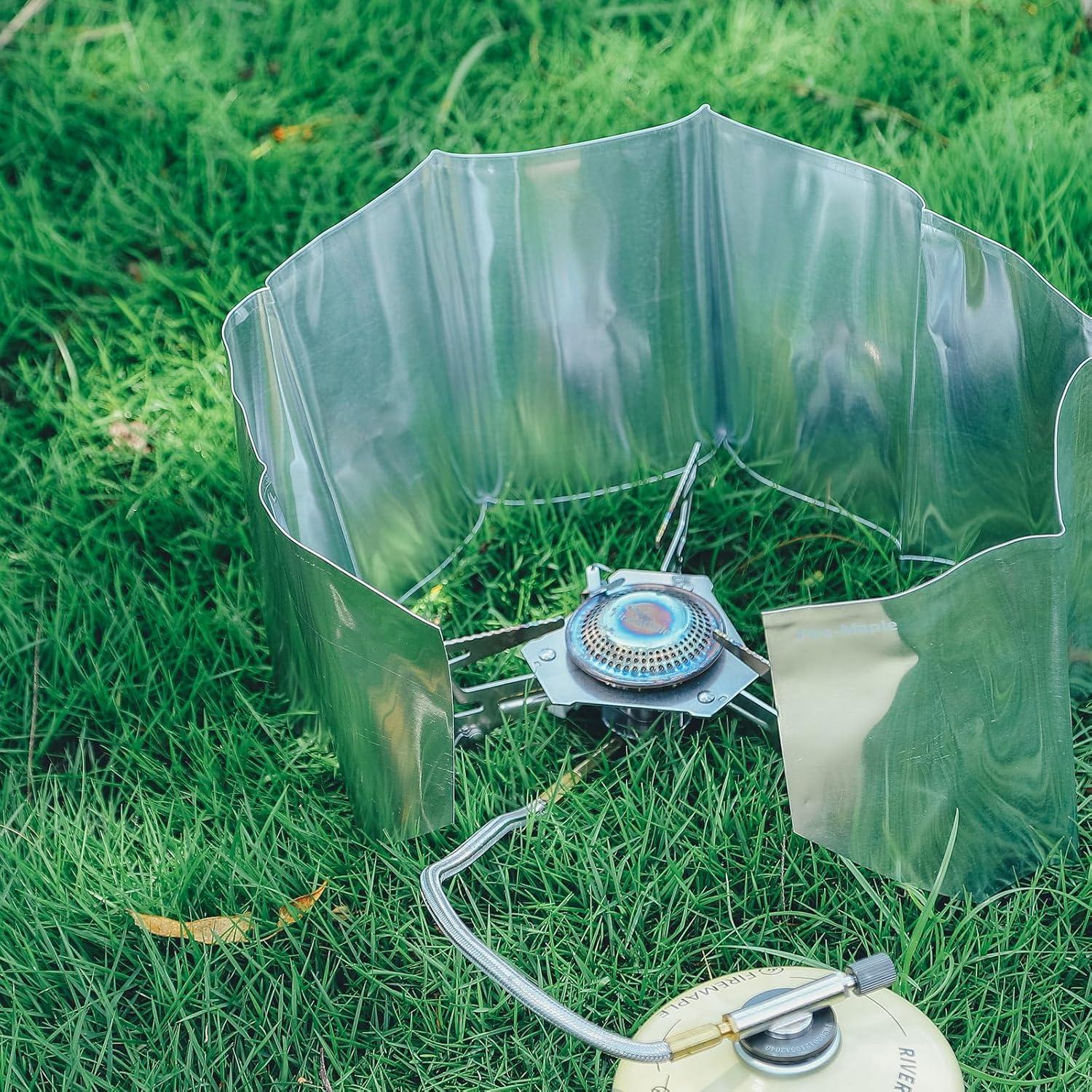 imageFireMaple FMW501 Wind Screen Foldable Camping Stove Windshield Gas Stove Windscreen for Camping Picnic Backpacking Cooking