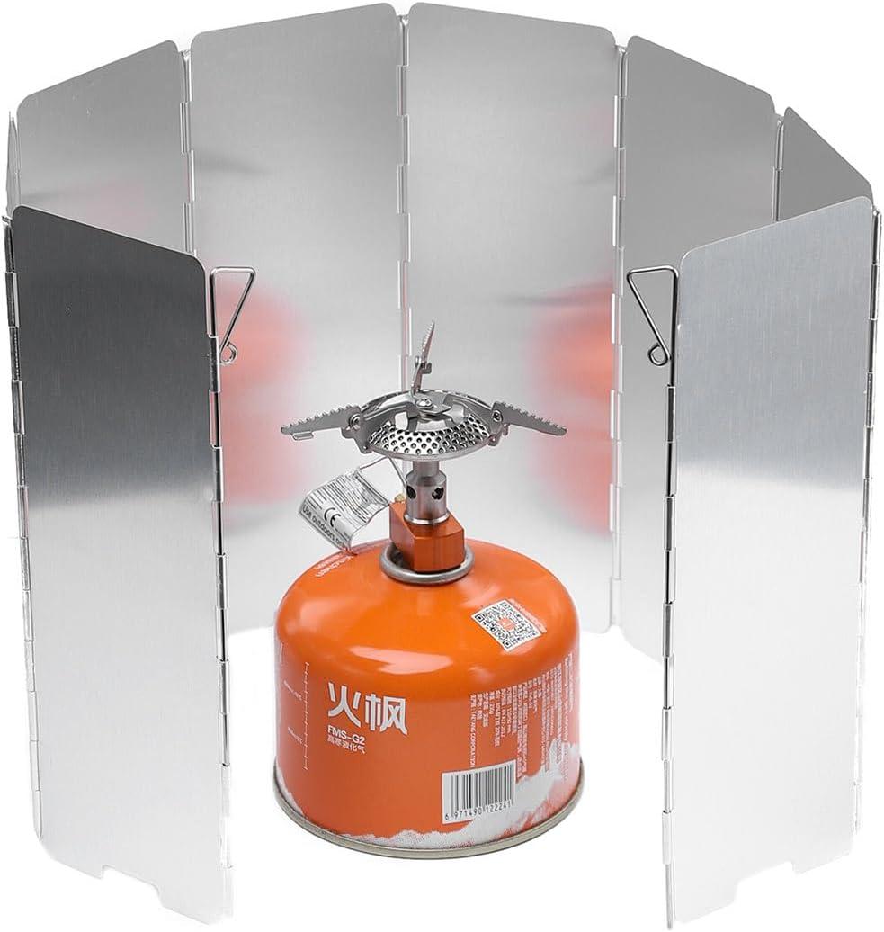 imageFireMaple FMW508 Foldable Camping Stove Windshield Gas Stove Windscreen 8 Plates for Camping Picnic Backpacking Cooking