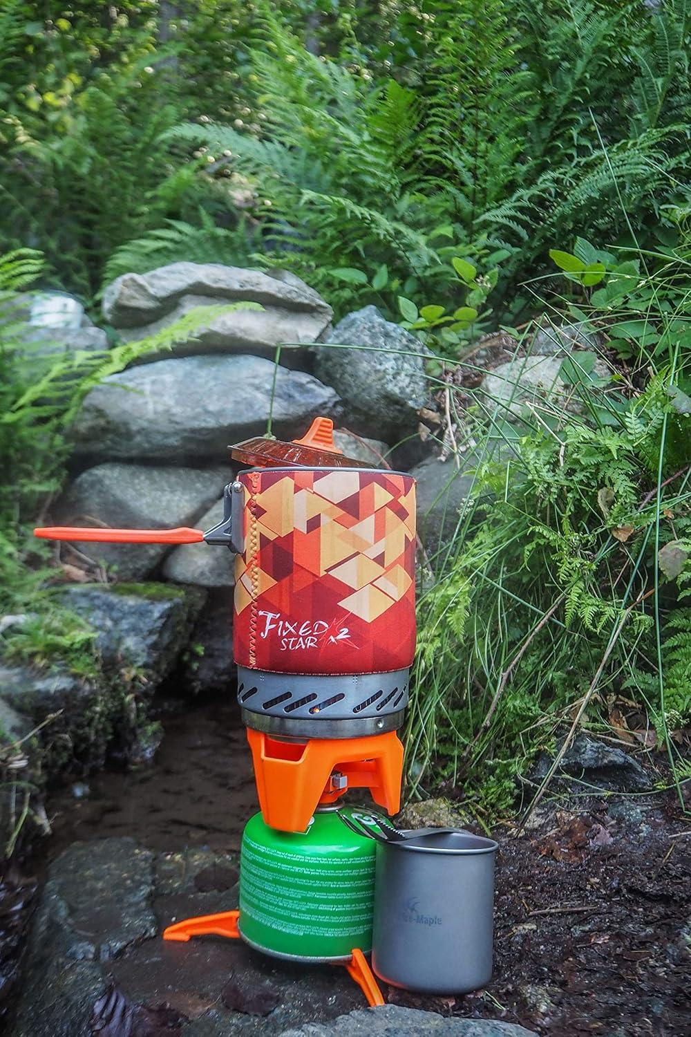 imageFireMaple Foldable Fuel Canister Stand Tripod Support Bracket for Camping Stove and Outdoor CookingOrange