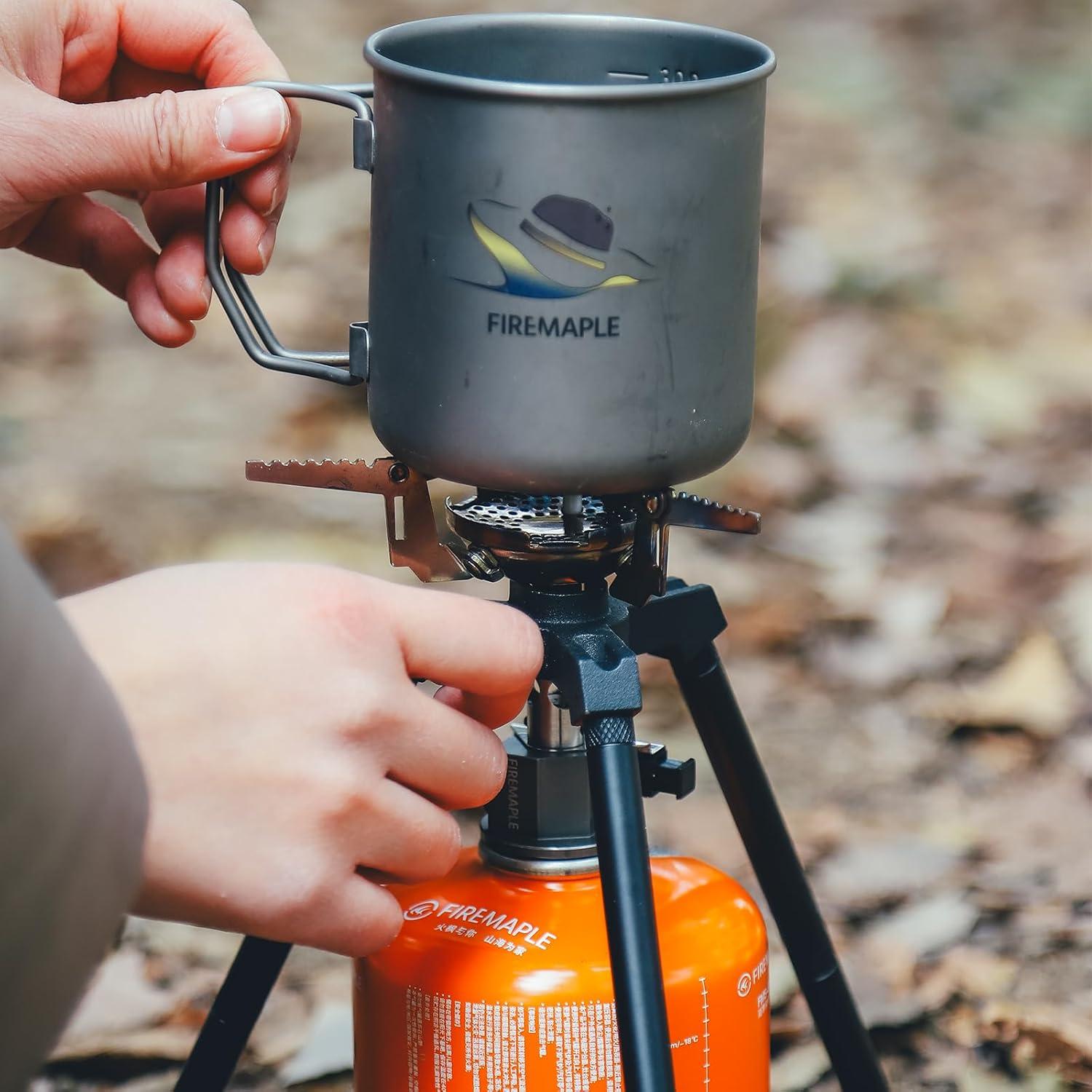 imageFireMaple Oar Stove StandUniversal Adjustable Compact Tripod for Backpacking StovesIntegrated Furnace SupportIdeal for Greenpeak 12 and Polaris Upright Stove