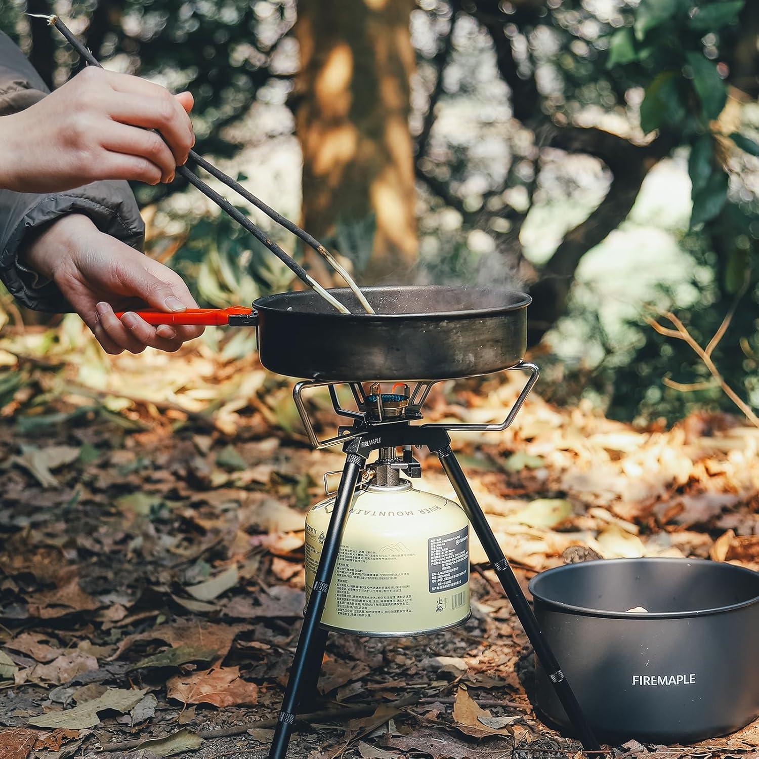 imageFireMaple Oar Stove StandUniversal Adjustable Compact Tripod for Backpacking StovesIntegrated Furnace SupportIdeal for Greenpeak 12 and Polaris Upright Stove