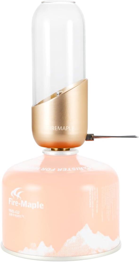 imageFireMaple Orange Camping Lantern Glass Steel ampamp Aluminum Propane or Isobutane Fuel Canister Beautiful Lights NO Mantles Needed Propane Lanterns for Camping Emergency EssentialOrange