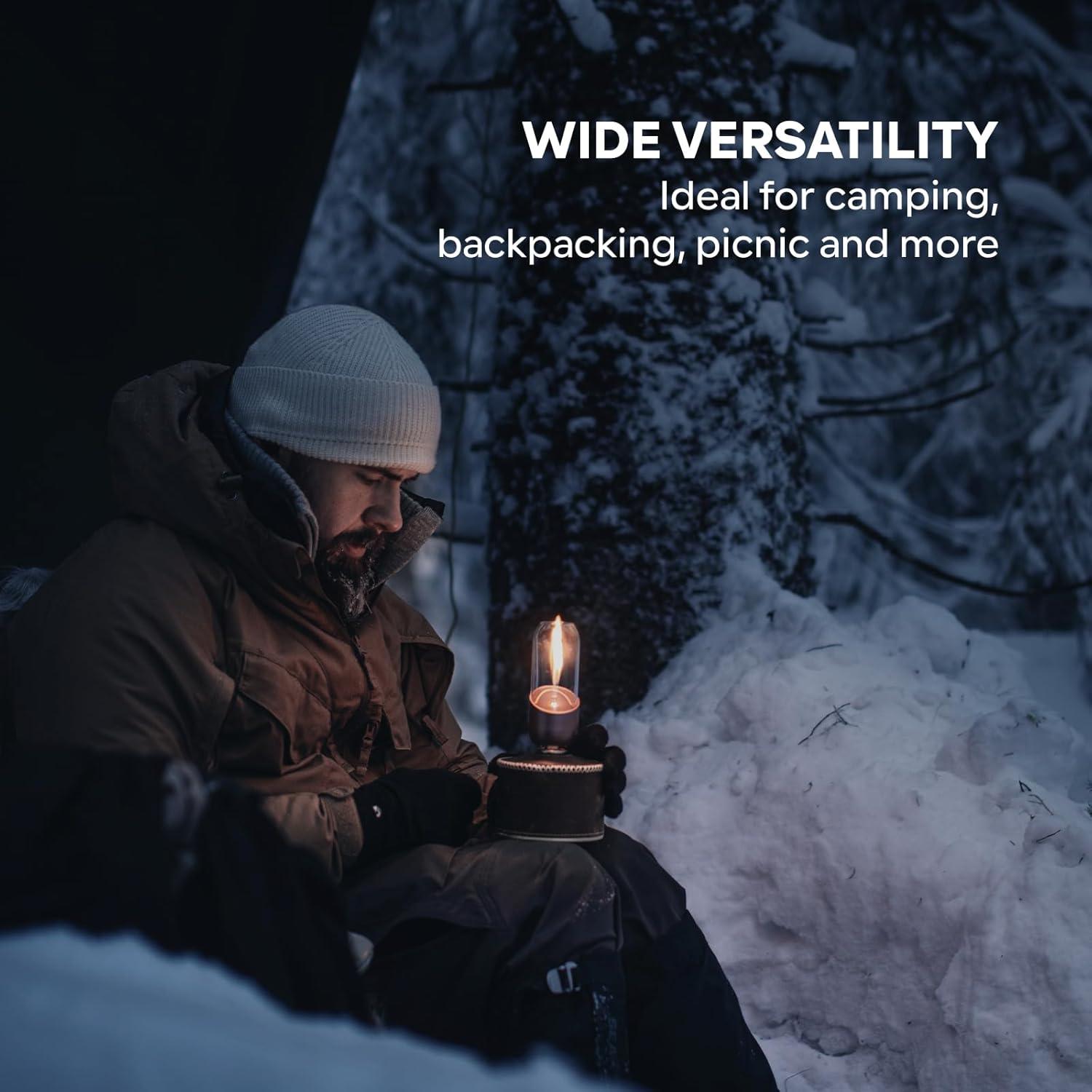 imageFireMaple Orange Camping Lantern Glass Steel ampamp Aluminum Propane or Isobutane Fuel Canister Beautiful Lights NO Mantles Needed Propane Lanterns for Camping Emergency EssentialOrange