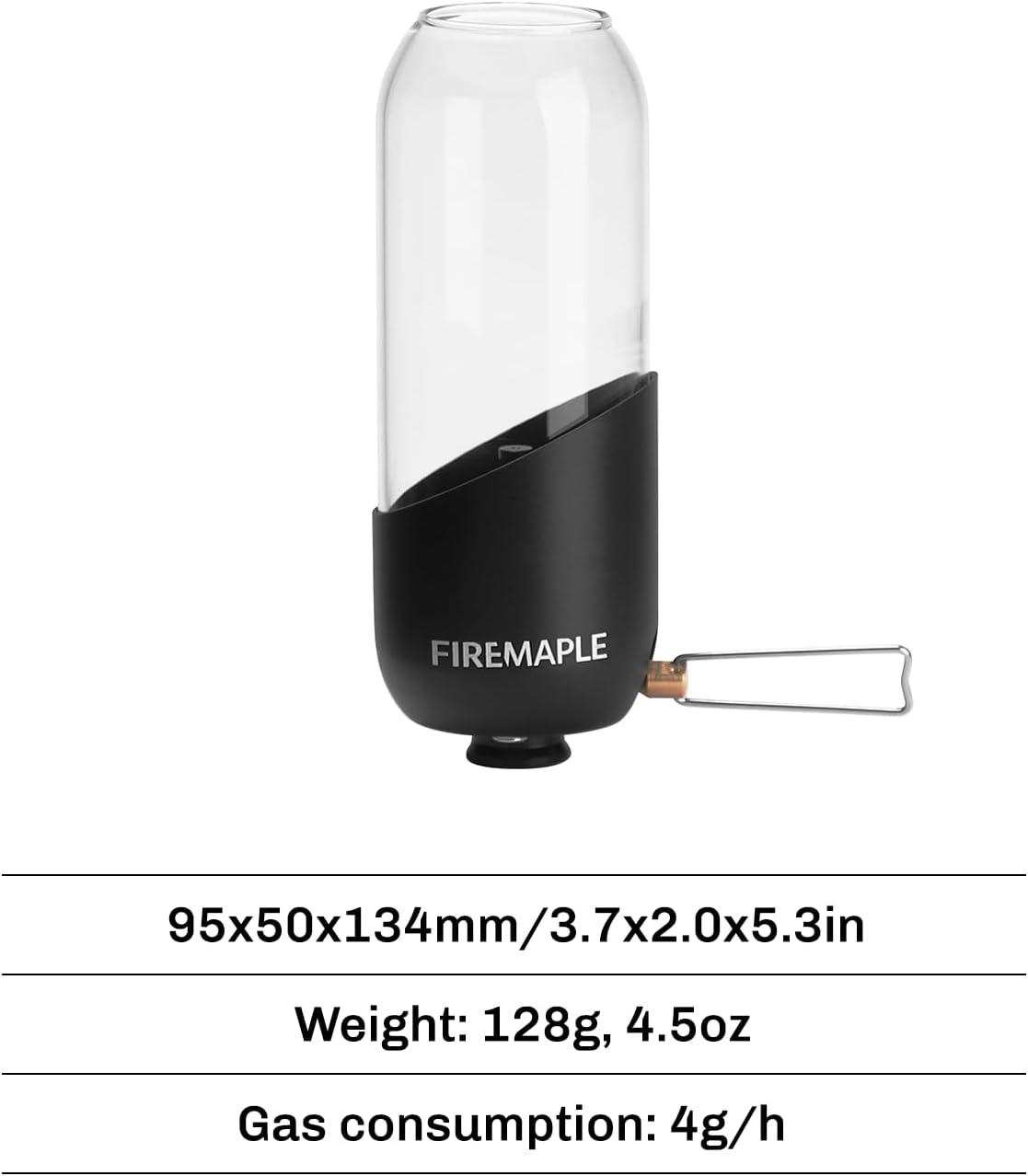 imageFireMaple Orange Camping Lantern Glass Steel ampamp Aluminum Propane or Isobutane Fuel Canister Beautiful Lights NO Mantles Needed Propane Lanterns for Camping Emergency EssentialBlack