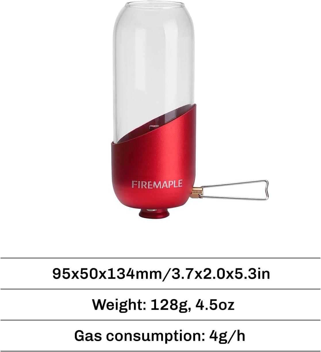 imageFireMaple Orange Camping Lantern Glass Steel ampamp Aluminum Propane or Isobutane Fuel Canister Beautiful Lights NO Mantles Needed Propane Lanterns for Camping Emergency EssentialRed
