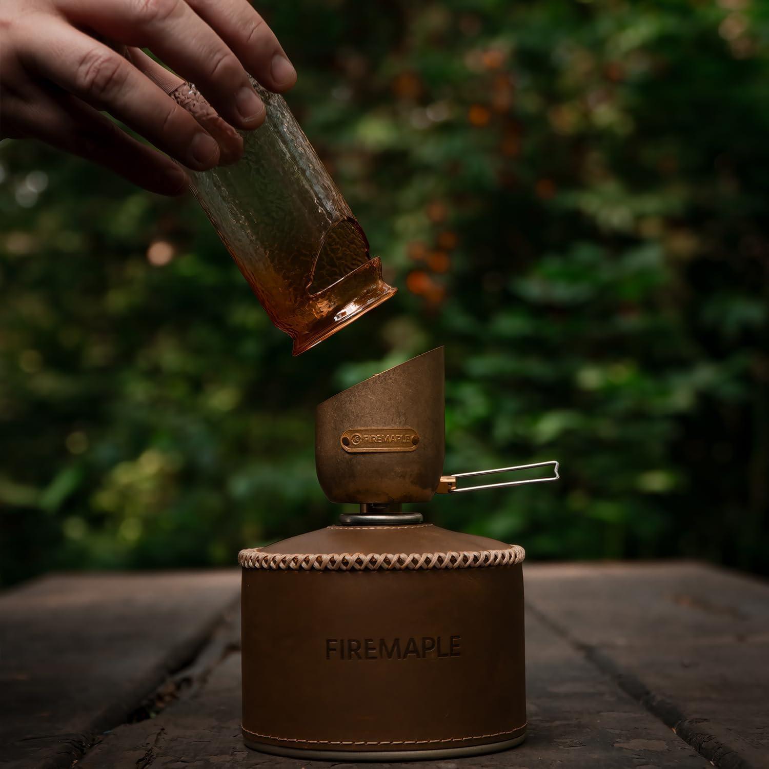 imageFireMaple Orange Camping Lantern Glass Steel ampamp Aluminum Propane or Isobutane Fuel Canister Beautiful Lights NO Mantles Needed Propane Lanterns for Camping Emergency Essentialripple