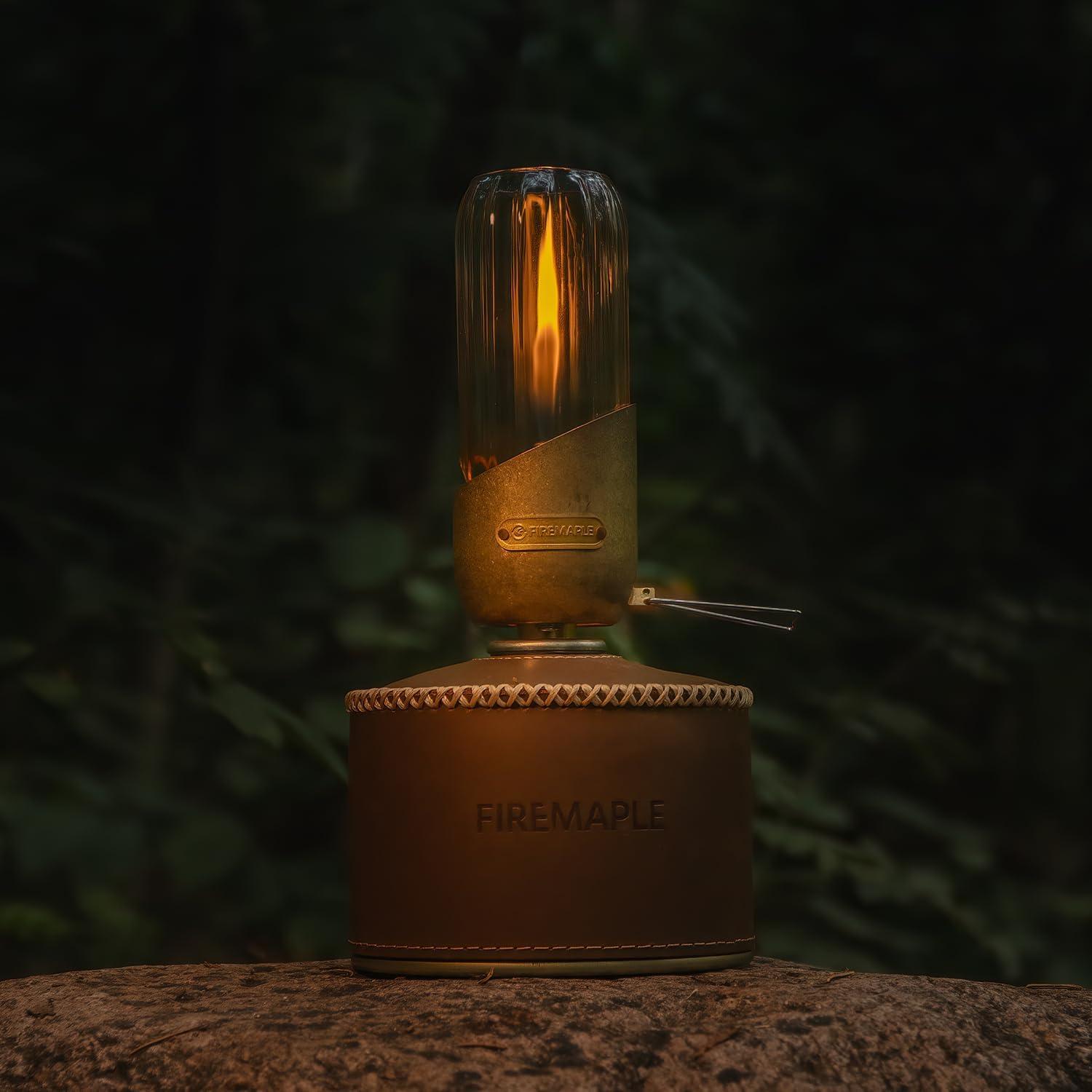 imageFireMaple Orange Camping Lantern Glass Steel ampamp Aluminum Propane or Isobutane Fuel Canister Beautiful Lights NO Mantles Needed Propane Lanterns for Camping Emergency Essentialstripe
