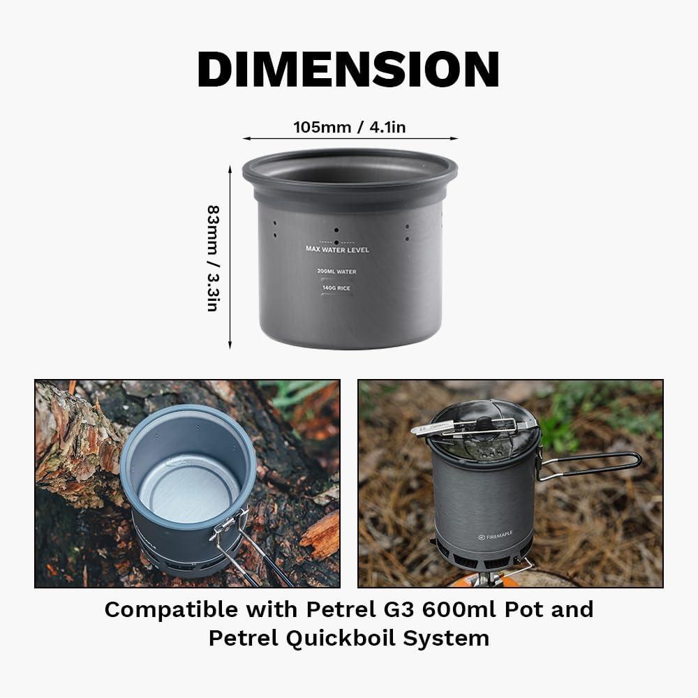 imageFireMaple Petrel Outdoor Rice Cooker 58g 300ml Capacity Compactible with G3 pot and Quickboil Pro System