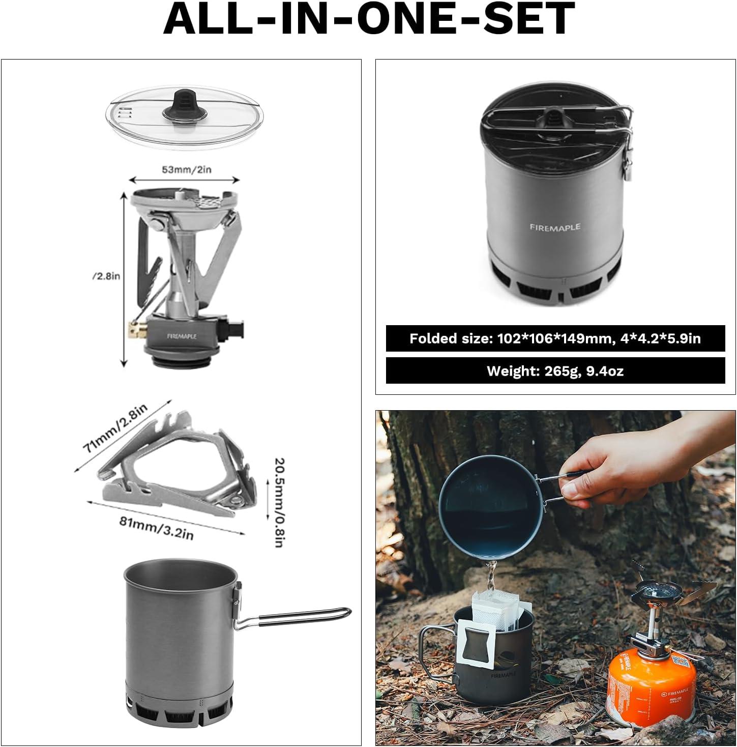 imageFireMaple Petrel Ultralight Cooking System Compact ampamp FastBoiling Backpacking Stove SetPETREL SYSTEM wGreenpeak