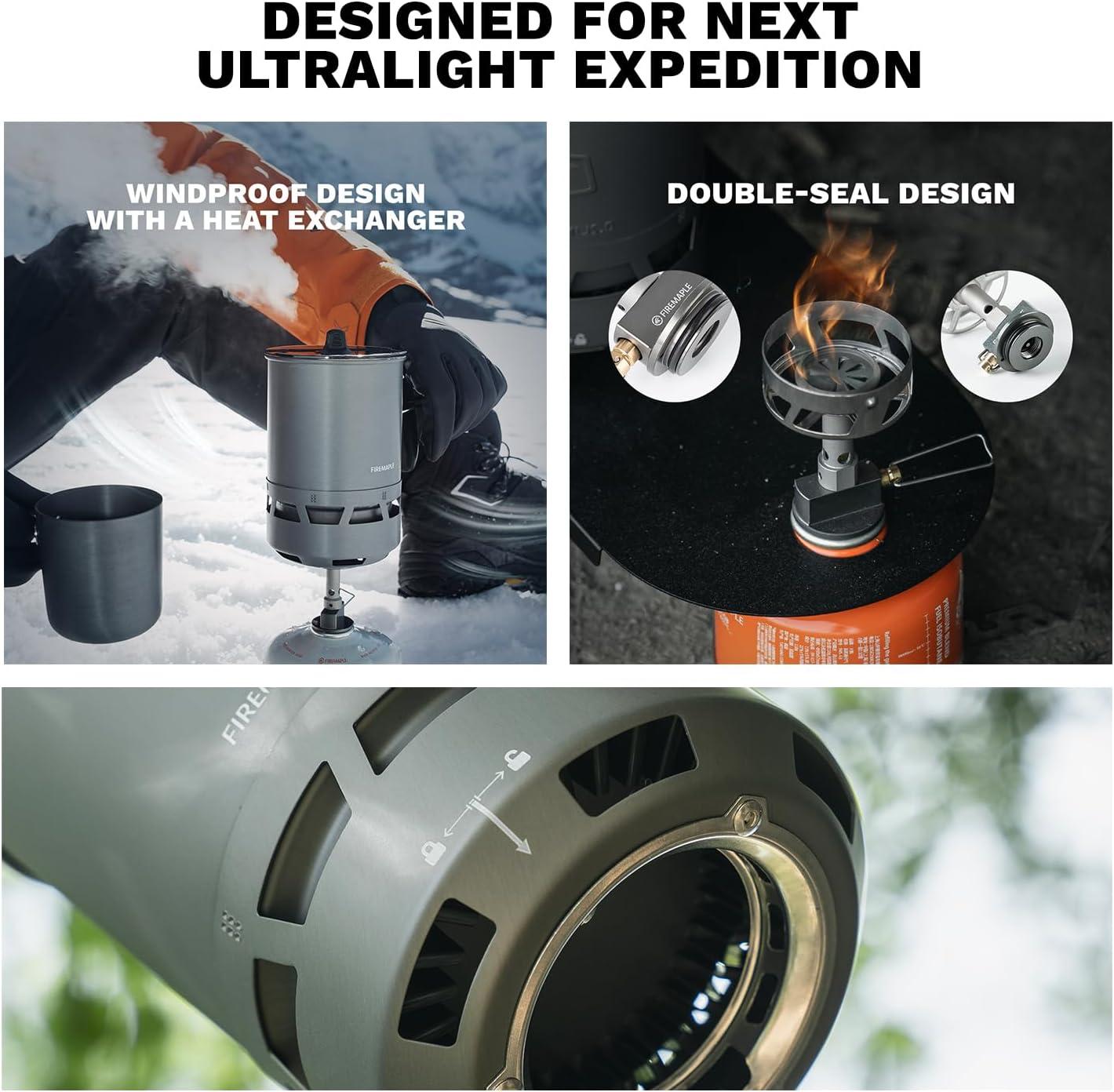 imageFireMaple Petrel Ultralight Cooking System Compact ampamp FastBoiling Backpacking Stove SetPetrel Quickboil Pro System