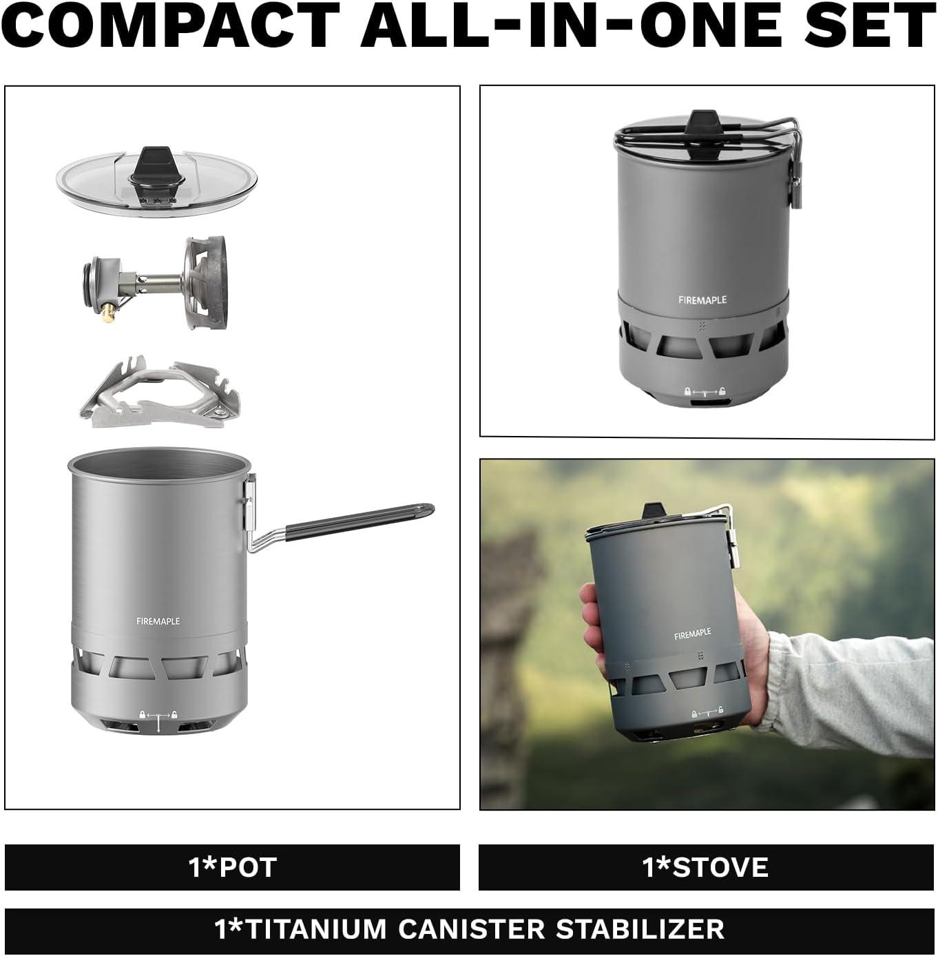 imageFireMaple Petrel Ultralight Cooking System Compact ampamp FastBoiling Backpacking Stove SetPetrel Quickboil Pro System