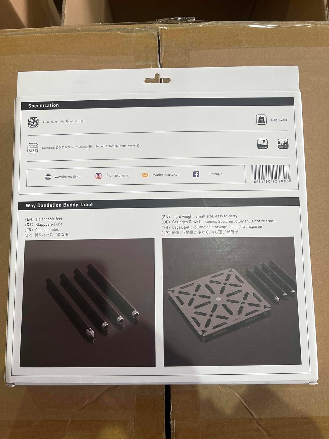 imageFireMaple Portable Tripod Stand Camping Table Lightweight Aluminium Alloy ampamp Stainless Steel Detachable Feet Adjustable Height Compact Design