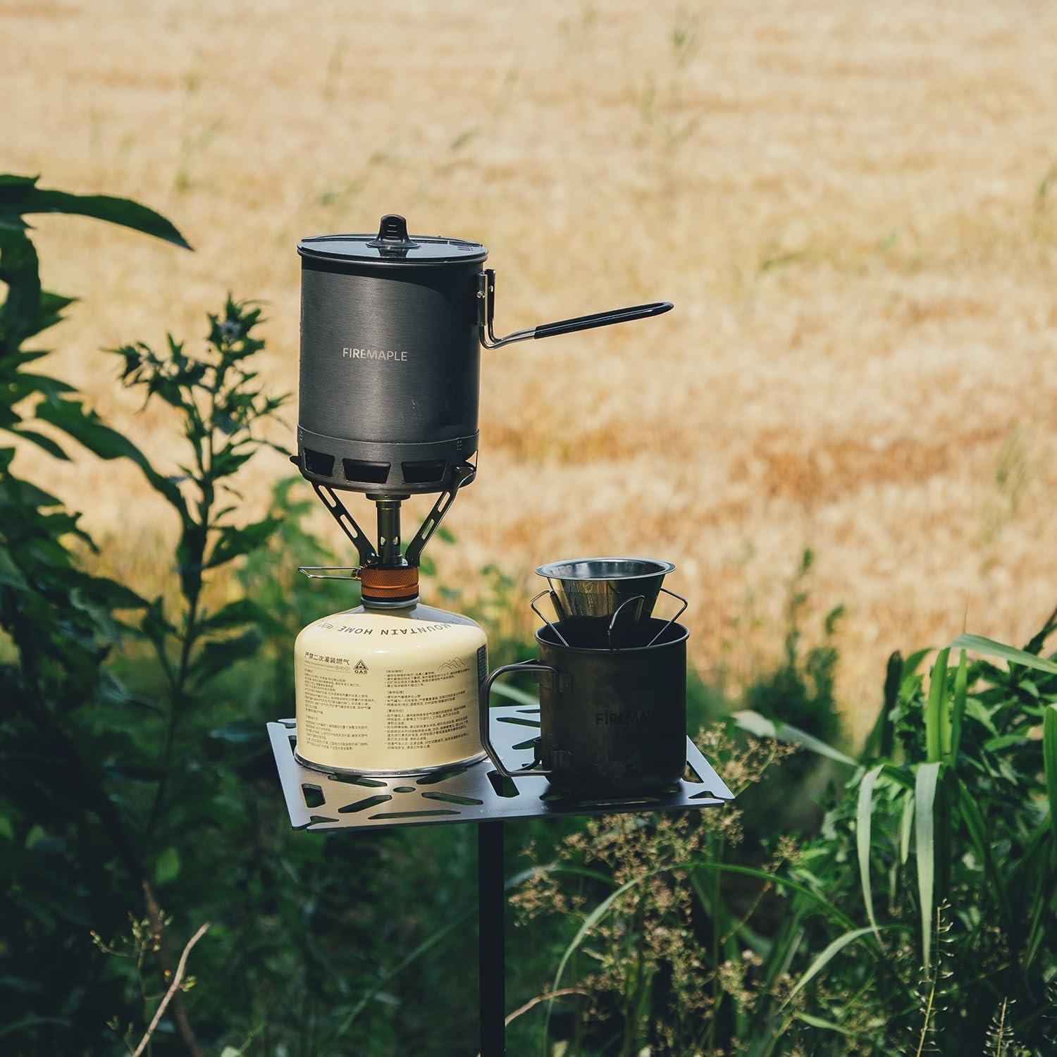 imageFireMaple Portable Tripod Stand Camping Table Lightweight Aluminium Alloy ampamp Stainless Steel Detachable Feet Adjustable Height Compact Design