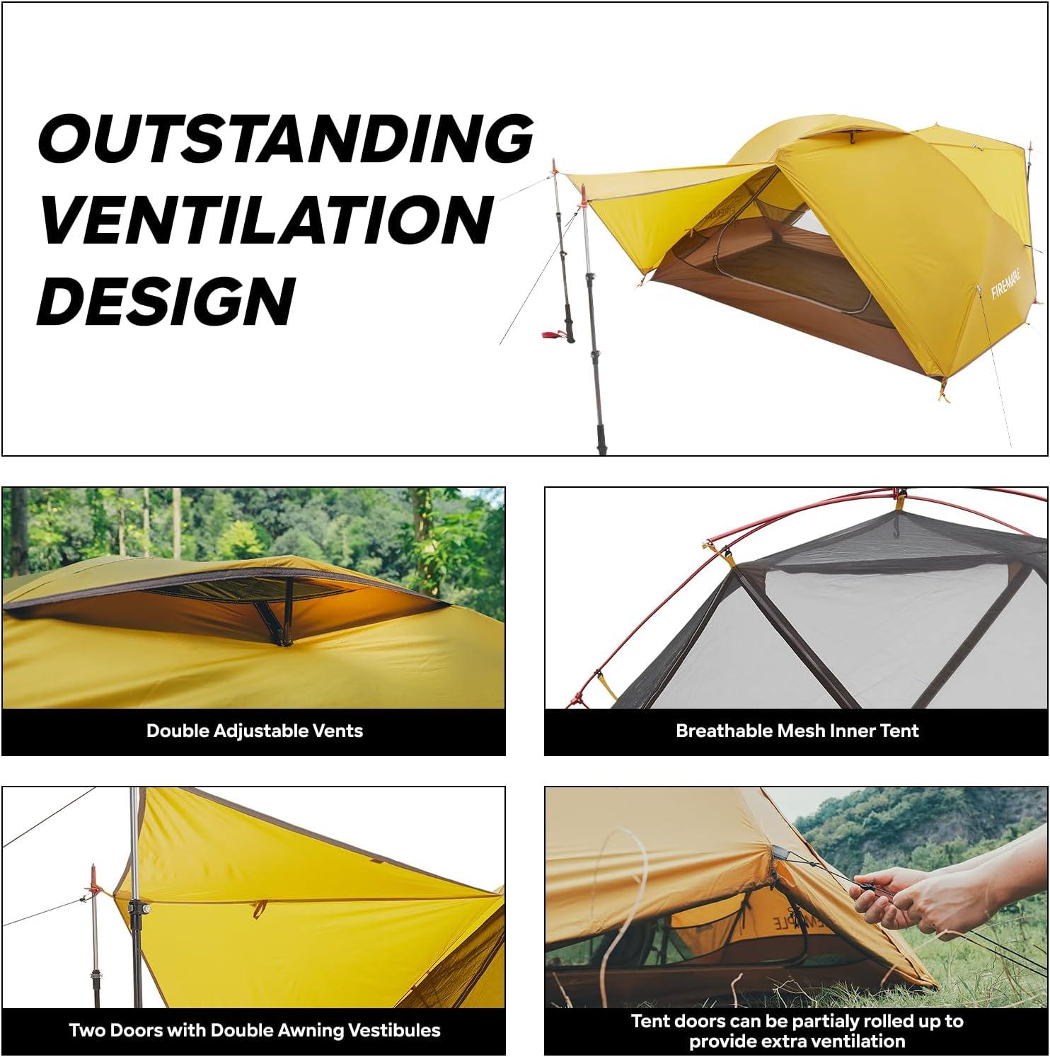 imageFireMaple Tropics Freestanding 2P Backpacking Tent Lightweight Waterproof 3Season Tent with Spacious Interior and Easy Setup Perfect for 2 Adults Camping Hiking and Outdoor Adventures