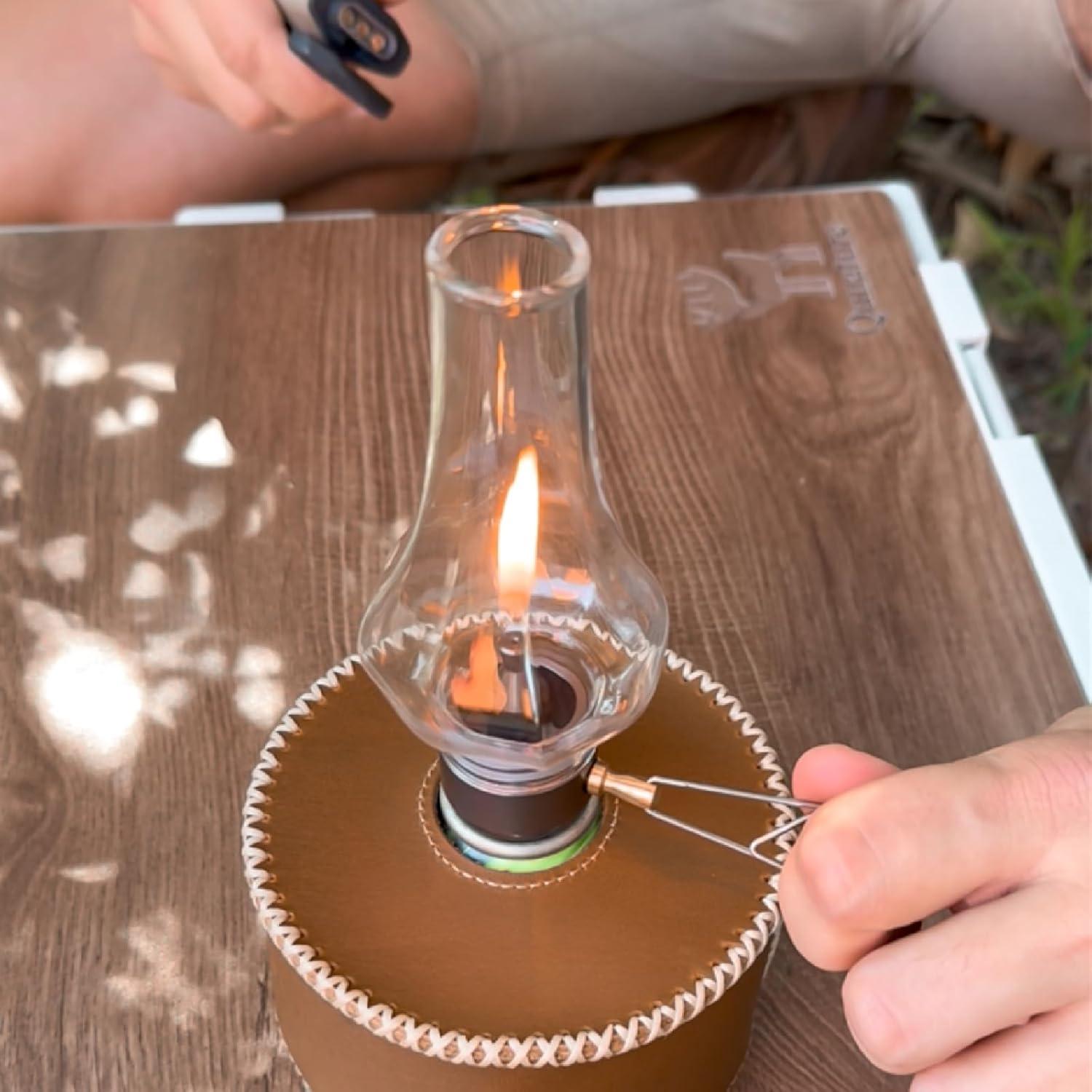 imageFireMaple Tulip Camping Lantern Glass Steel ampamp Aluminum Propane or Isobutane Fuel Canister Beautiful Lights NO Mantles Needed Propane Lanterns for Camping Emergency Essential