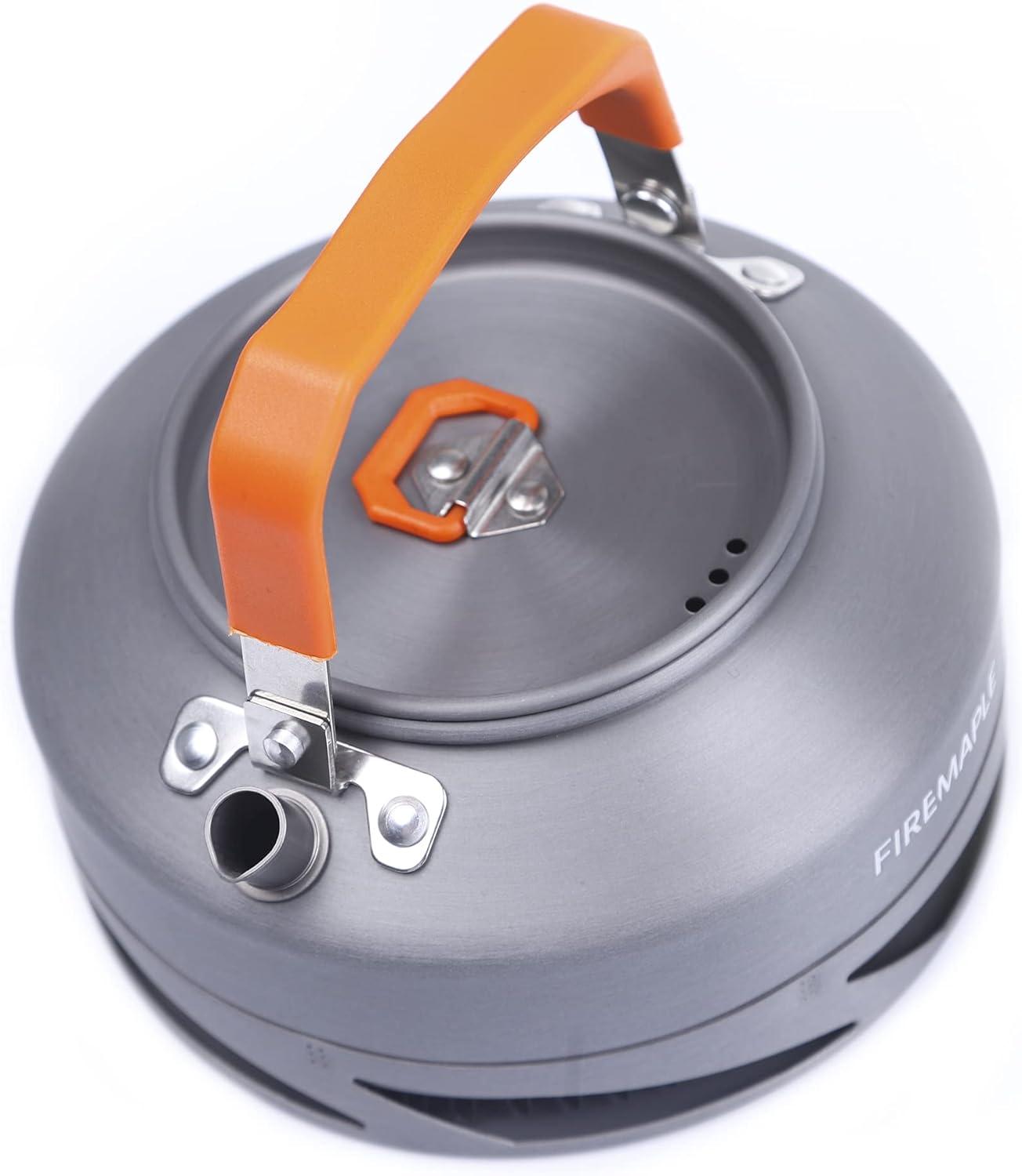 imageFireMaple XT1 08 Liter Camping Kettle Portable Lightweight Aluminum Teapot Heat Exchanger Pot