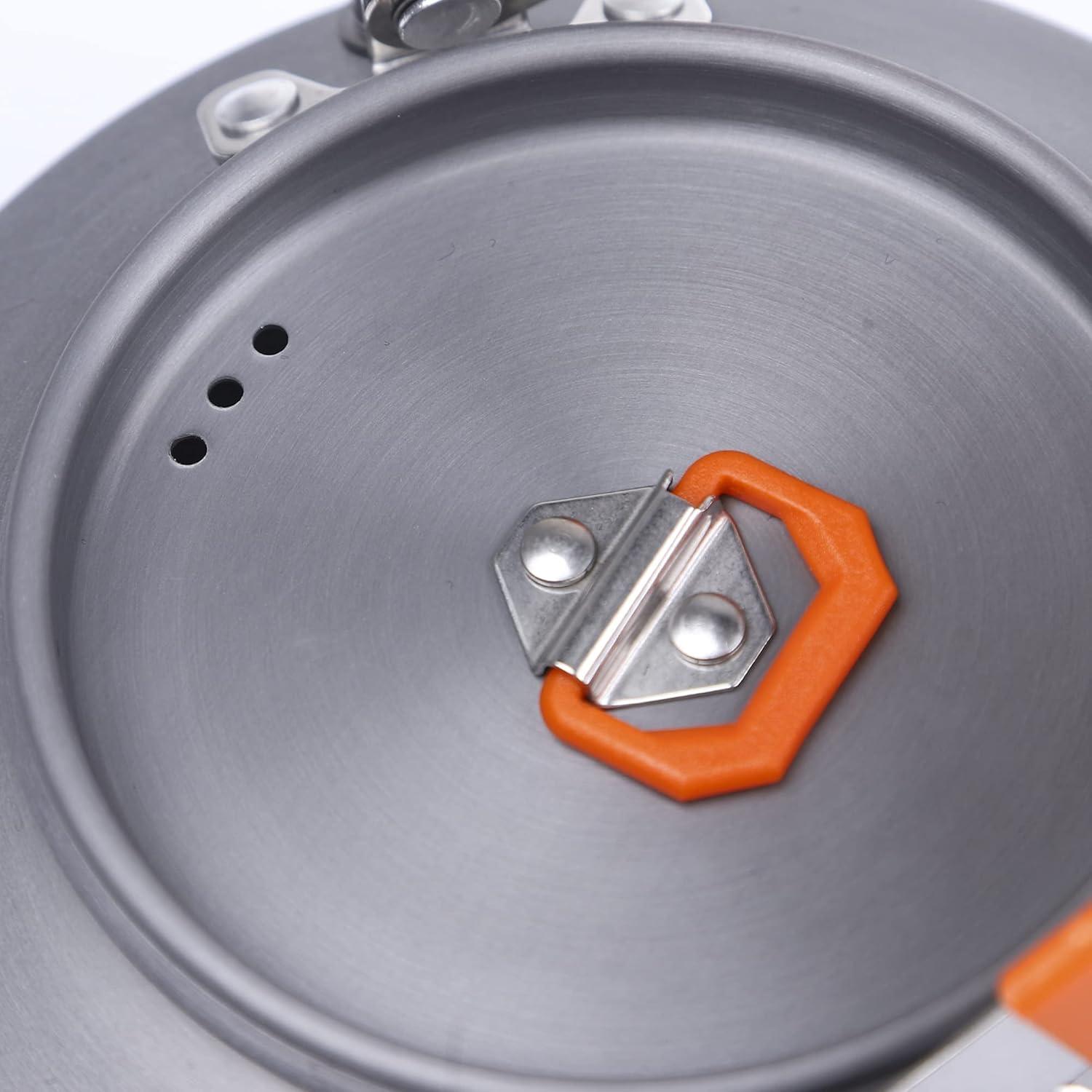 imageFireMaple XT1 08 Liter Camping Kettle Portable Lightweight Aluminum Teapot Heat Exchanger Pot