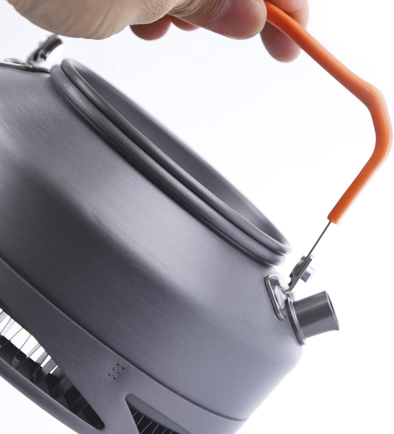 imageFireMaple XT1 08 Liter Camping Kettle Portable Lightweight Aluminum Teapot Heat Exchanger Pot