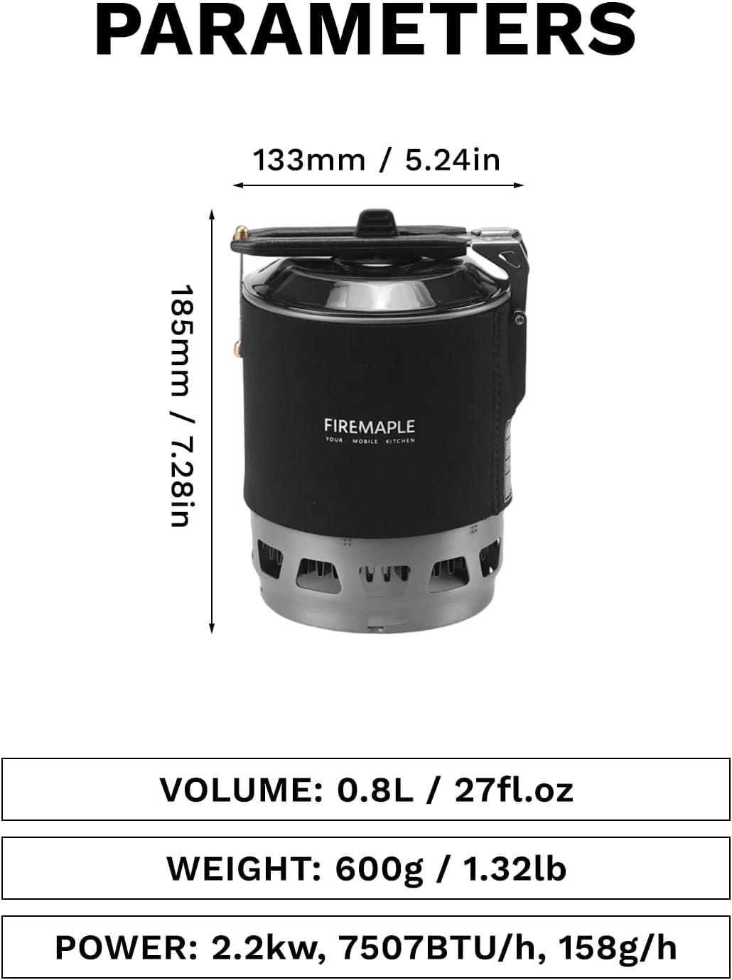 imageFireMaple quotFixed Star 1quot Personal Cooking System PotJet Burner Stove System with Electric Ignition Ideal for Hiking Camping Backpacking Fishing Hunting Trips and Emergency Use Multiblack