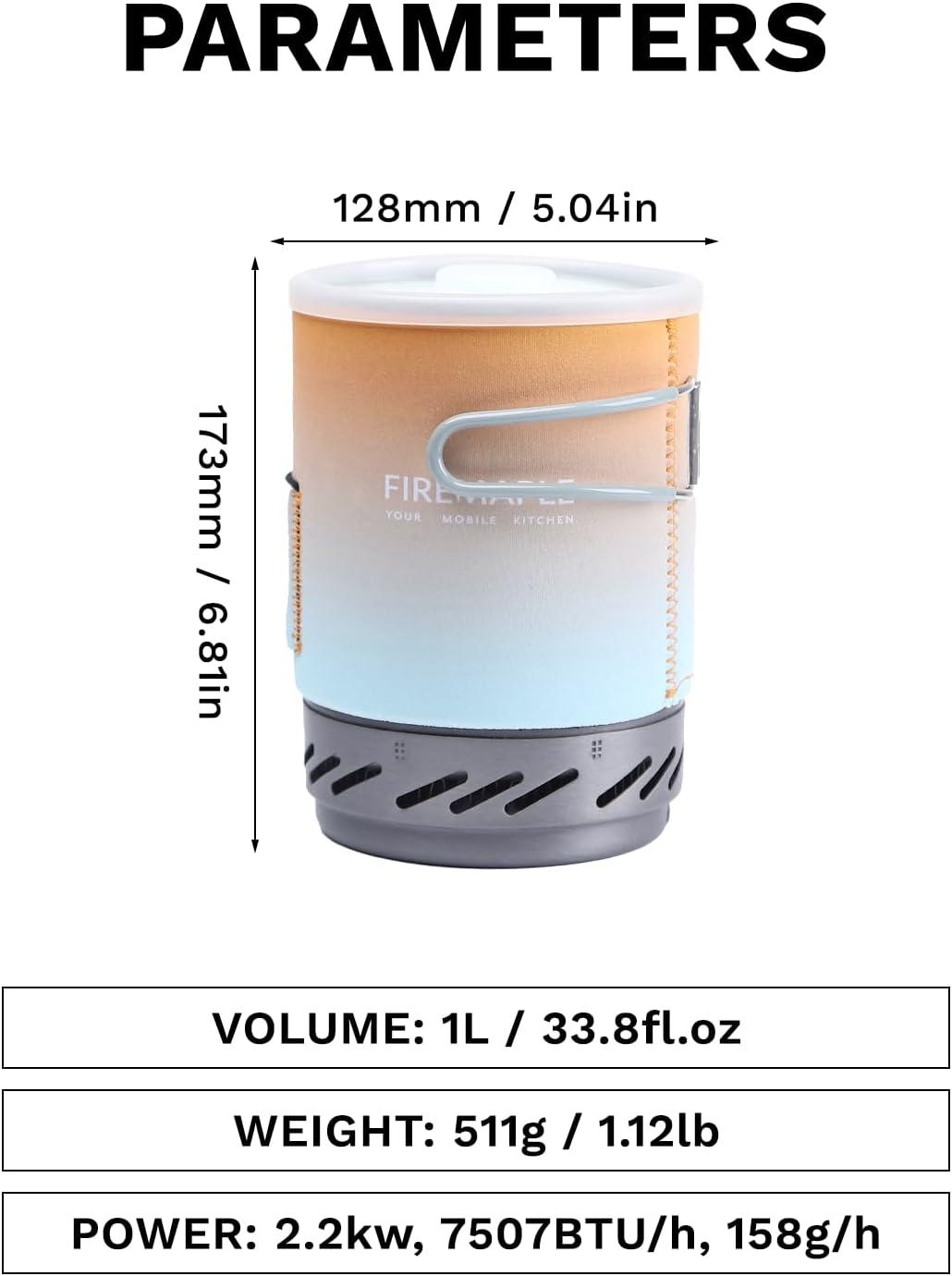 imageFireMaple quotFixed Star 1quot Personal Cooking System PotJet Burner Stove System with Electric Ignition Ideal for Hiking Camping Backpacking Fishing Hunting Trips and Emergency Use MultiMulti