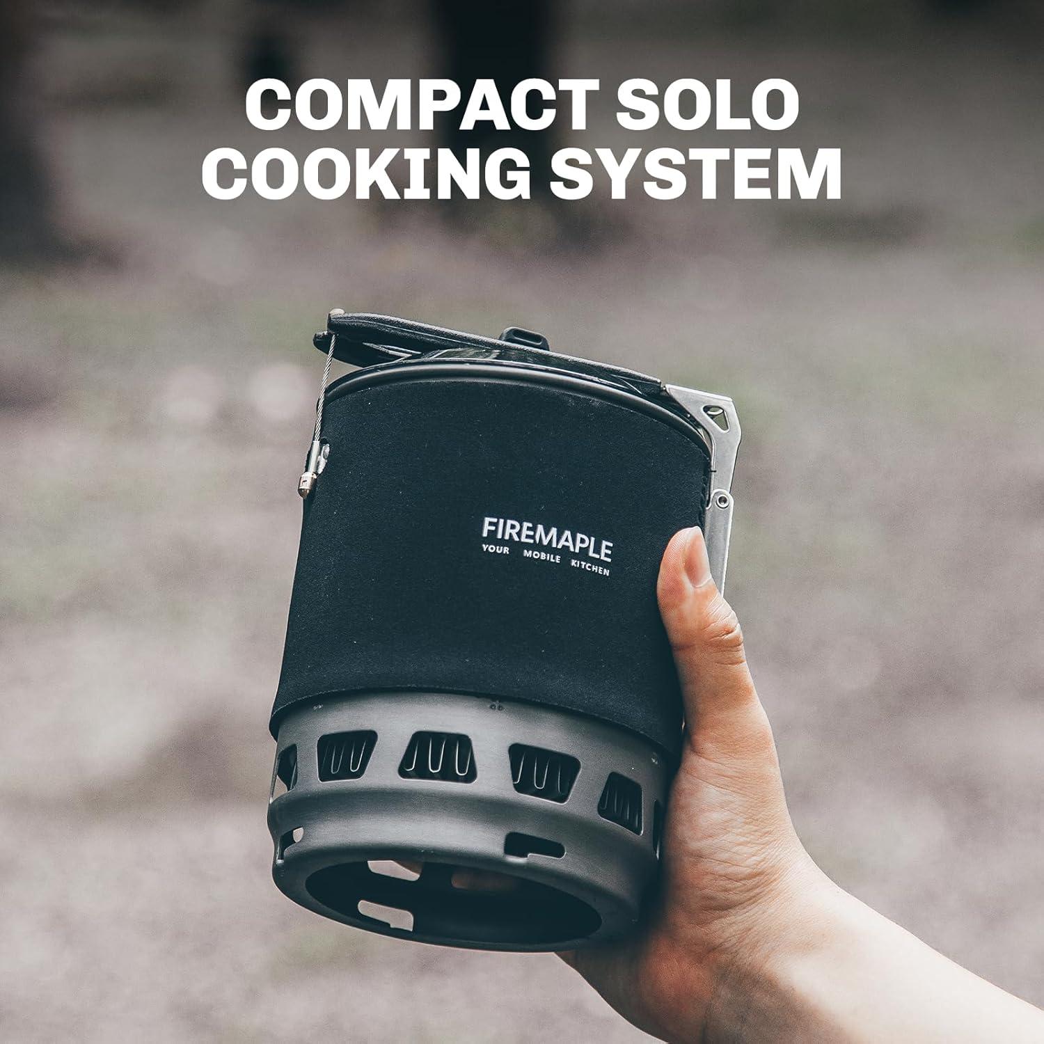 imageFireMaple quotFixed Star 1quot Personal Cooking System PotJet Burner Stove System with Electric Ignition Ideal for Hiking Camping Backpacking Fishing Hunting Trips and Emergency Use Multiblack