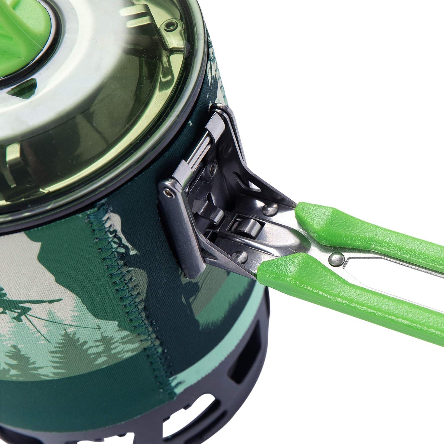 imageFireMaple quotFixed Star 1quot Personal Cooking System PotJet Burner Stove System with Electric Ignition Ideal for Hiking Camping Backpacking Fishing Hunting Trips and Emergency Use MultiGreen