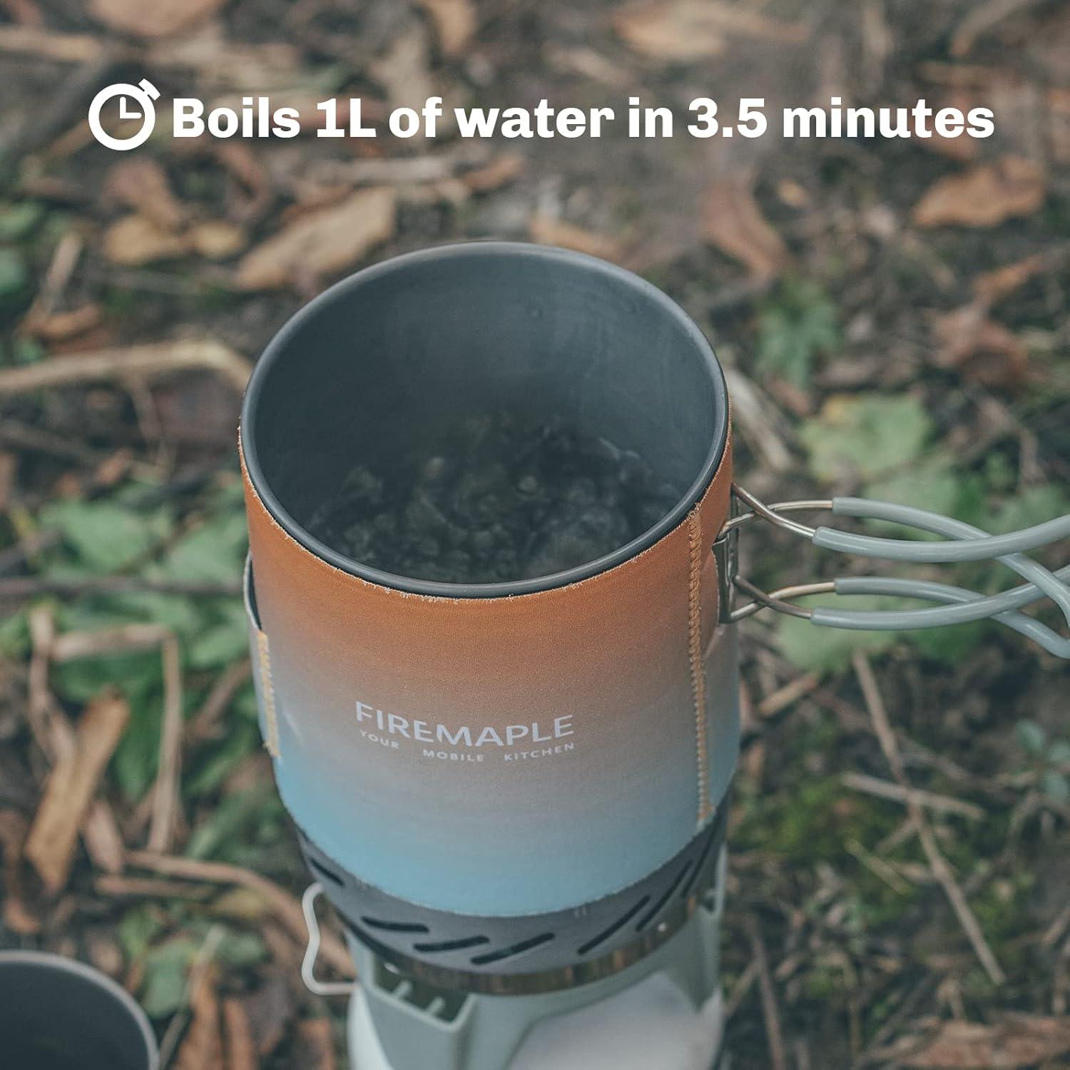 imageFireMaple quotFixed Star 1quot Personal Cooking System PotJet Burner Stove System with Electric Ignition Ideal for Hiking Camping Backpacking Fishing Hunting Trips and Emergency Use MultiMulti