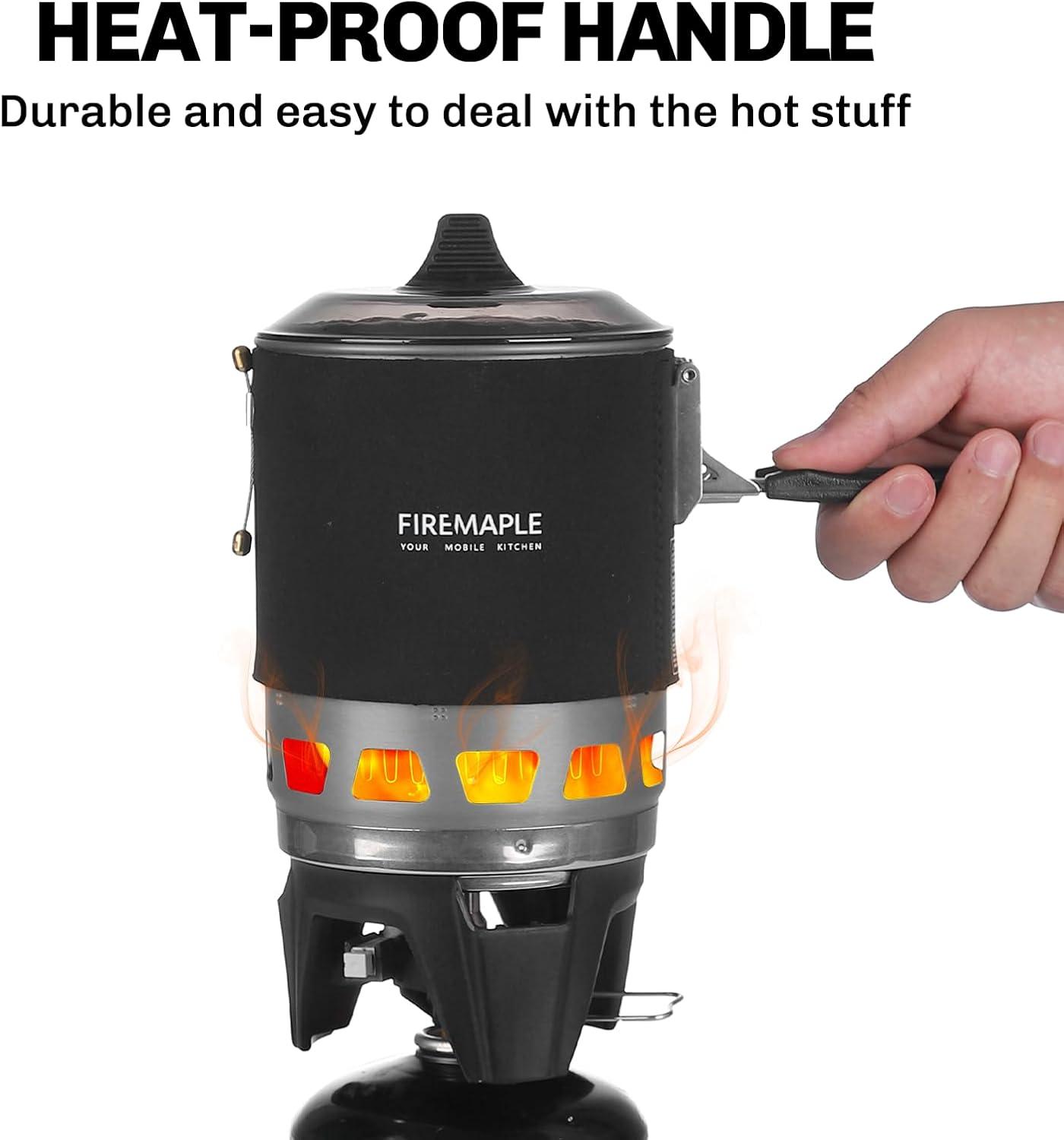 imageFireMaple quotFixed Star 1quot Personal Cooking System PotJet Burner Stove System with Electric Ignition Ideal for Hiking Camping Backpacking Fishing Hunting Trips and Emergency Use Multiblack