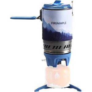 Fire Maple Polaris Pressure Regulator Cooking System | Portable Camping Backpacking Gas Stove with Piezo Ignition POT Support & Stand | Compact Gas Stove Burner for Hiking Bushcraft Trekking (Blue)(Blue)