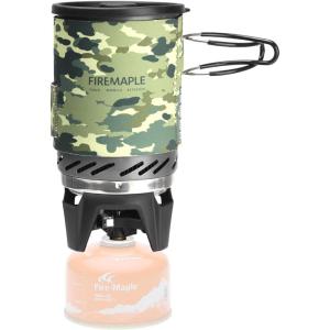 Fire-Maple “Fixed Star 1” Personal Cooking System | Pot/Jet Burner Stove System with Electric Ignition | Ideal for Hiking, Camping, Backpacking, Fishing, Hunting Trips and Emergency Use Multi(Camouflage)