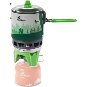Fire-Maple “Fixed Star 1” Personal Cooking System | Pot/Jet Burner Stove System with Electric Ignition | Ideal for Hiking, Camping, Backpacking, Fishing, Hunting Trips and Emergency Use Multi(Green)